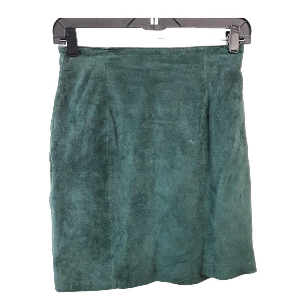 Wilsons Green Suede Leather Skirt Size 8 – Fits Modern Small